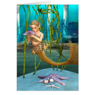 Kleine Meerjungfrau mit Anemonen-Blume