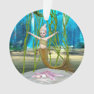Kleine Meerjungfrau Niedliche Fantasy Mädchen, Bla Ornament