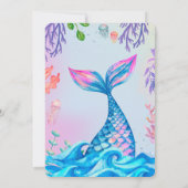 Kleine Meerjungfrau Schwanz Unterwasser Geburtstag Einladung (Rückseite)