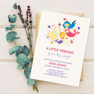 Kleine Meerjungfrau-Seebrise-Baby-Party Einladung