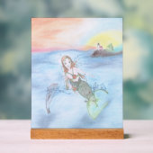 Kleine Meerjungfrau und Freund vor der Küste Maine Acrylschild (Neutral)