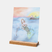 Kleine Meerjungfrau und Freund vor der Küste Maine Acrylschild (Winkel)