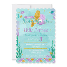Kleine Meerjungfrau unter dem Kindergeburtstag lad