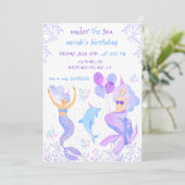 kleine Meerjungfrau unter dem Meer Einladung (Stehend Vorderseite)