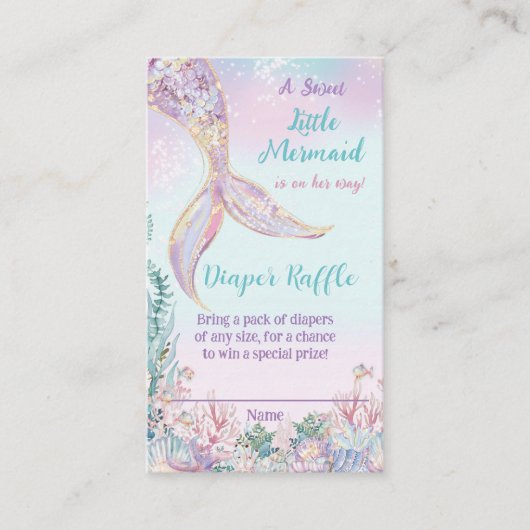 Kleine Meerjungfrau unter dem Sea Baby Diaper Raff Begleitkarte (Vorderseite)