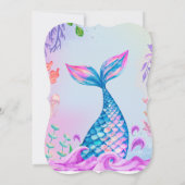 Kleine Meerjungfrau Unterwasser Geburtstagseinladu Einladung (Rückseite)