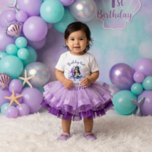 Kleine Meerjungfrau zum ersten Geburtstag Mädchen Baby T-shirt