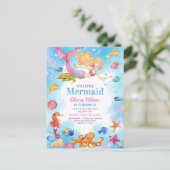 Kleine Meerjungfrau zum Geburtstag von Kindern Postkarte (Stehend Vorderseite)
