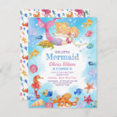 Kleine Meerjungfrau zum Geburtstag von Kindern Postkarte (Vorne/Hinten)