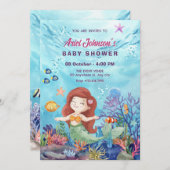 Kleine Meerjungfraudusche Einladung (Vorne/Hinten)