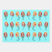 Kleine Meerjungfrauen unter dem Meer Geschenkpapier Set (Vorderseite)