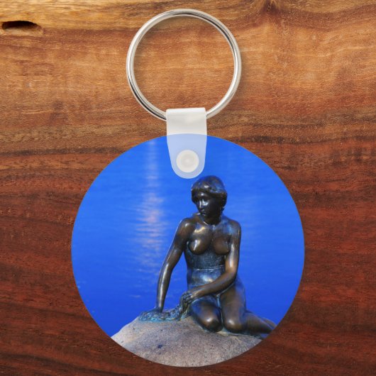 Kleine Meerjungstatue, Kopenhagen, Dänemark Schlüsselanhänger (Vorderseite)