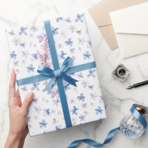 Kleine Mehrfarbige Blume auf Weiß Geschenkpapier