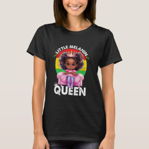Kleine Melanin-Königin Afrikanische Mädchen Kinder T-Shirt
