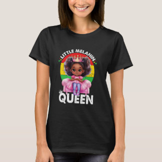Kleine Melanin-Königin Afrikanische Mädchen Kinder T-Shirt