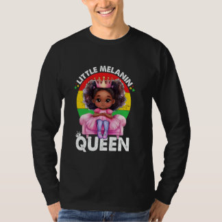 Kleine Melanin-Königin Afrikanische Mädchen Kinder T-Shirt