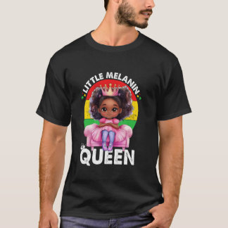 Kleine Melanin-Königin Afrikanische Mädchen Kinder T-Shirt