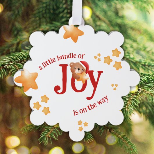 Kleine Menge Joy Bear Ornament Karte