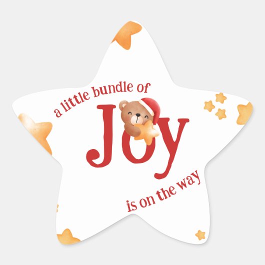 Kleine Menge Joy Bear Stern-Aufkleber (Vorderseite)