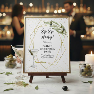 Kleine Menge Spaß Martini Soiree Willkommensschild Poster