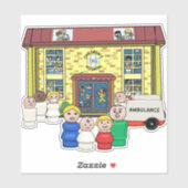 Kleine Menschen FP Kinderkrankenhaus Aufkleber (Blatt)