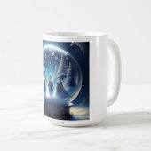Kleine Menschen in einer Schneeglobe Kaffeetasse (VorderseiteRechts)