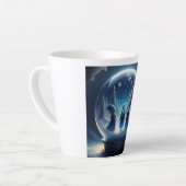 Kleine Menschen in einer Schneeglobe Milchtasse (Linke Ecke)