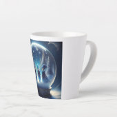 Kleine Menschen in einer Schneeglobe Milchtasse (Rechte Ecke)