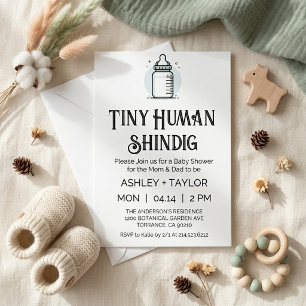 Kleine menschliche Feier Minimalistische Babyparty Einladung