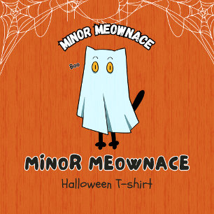 Kleine Meownace Lustige Blaue Geisterkatze Hallowe T-Shirt