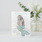 Kleine Mermaid Art Gruß Custom Note Postkarten (Stehend Vorderseite)