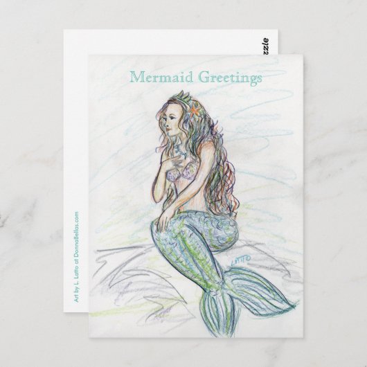 Kleine Mermaid Art Gruß Custom Note Postkarten (Vorne/Hinten)