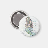Kleine Mermaid auf Rock Custom Kühlschrank Magnete Magnet (Vorderseite/Rückseite)