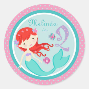 Kleine Mermaid-Aufkleber Auburn 2B Runder Aufkleber