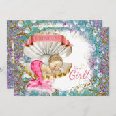 Kleine Mermaid Baby Dusche Einladungen (Vorne/Hinten)