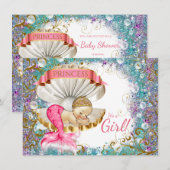 Kleine Mermaid Baby Dusche Einladungen (Vorne/Hinten)