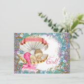 Kleine Mermaid Baby Dusche Einladungen (Stehend Vorderseite)