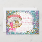 Kleine Mermaid Baby Dusche Einladungen (Rückseite)