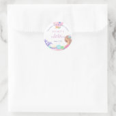 Kleine Mermaid Baby Dusche Vielen Dank Runder Aufkleber (Tasche)