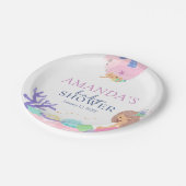 Kleine Mermaid Baby Duschpapierplatte Pappteller (Schrägansicht)