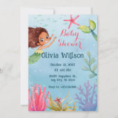 Kleine Mermaid-Babydusche Einladung (Vorderseite)