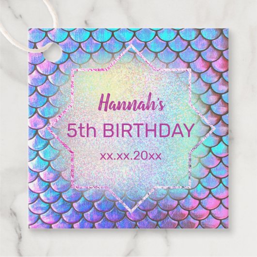 kleine mermaid Birthday Geschenkanhänger (Vorderseite)