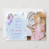 Kleine Mermaid-Karten mit Foto Einladung (Vorderseite)