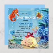 Kleine Mermaid Merman Unterwasser-Babydusche Einladung (Vorne/Hinten)