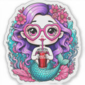 Kleine Mermaid-Sticker verzaubern Aufkleber (Vorderseite)