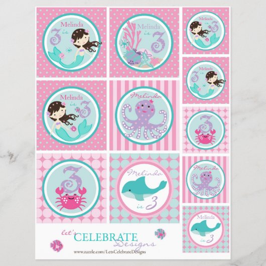 Kleine Mermaid-Topper-Vorlage Bru3 Flyer (Vorne)