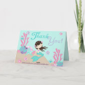 Kleine Mermaid TY Card 2 Brünett Dankeskarte (Rückseite)