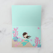 Kleine Mermaid TY Card 2 Brünett Dankeskarte (Innenseite)