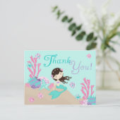 Kleine Mermaid TY Postcard Brünett Postkarte (Stehend Vorderseite)