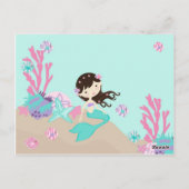 Kleine Mermaid TY Postcard Brünett Postkarte (Rückseite)